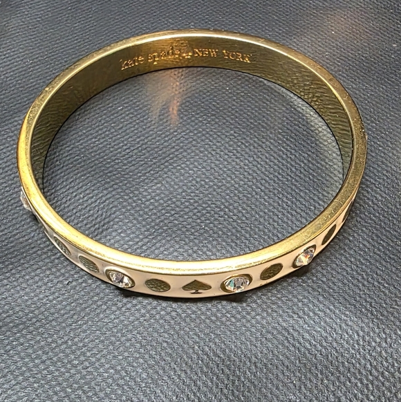 Kate Spade New York Gold Spade Enamel Crystal Bangle Bracelet - Picture 4 of 6